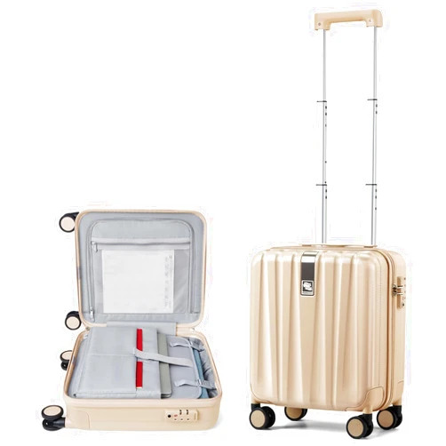 Hanke 16 Inch Underseat Carry on Suitcases with Wheels,Lightweight Hard Shell Carry on Luggage for Weekender,Tsa Approved Small Suitcase,Travel Luggage for Womem Men,Cuba Sand pink.