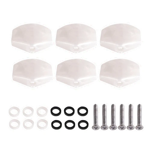 BQLZR 6Pcs Guitar Tuning Peg Caps Tuners Machine Head Replacement, Tuner Buttons Knobs Set Tuning Key for Acoustic Guitar, Guitar Parts ABS Buttons(White pearl)