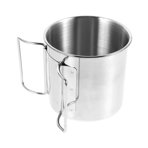 GRIRIW Stainless Steel Camping Mug Large Capacity Double Wall Vacuum Insulated Cup for Coffee Tea Juice Outdoor Travel Lightweight Silver