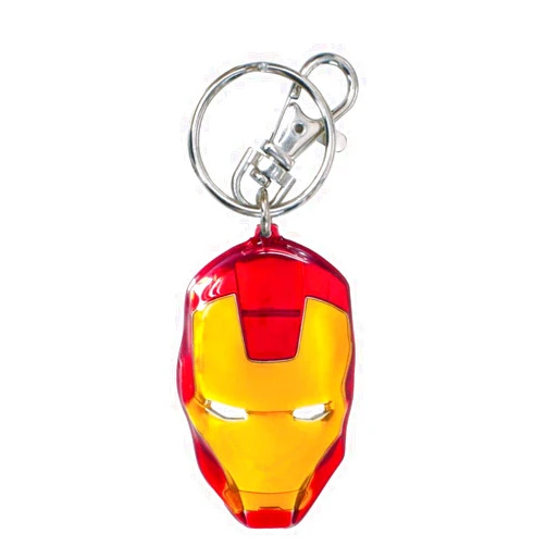 Marvel Iron Man Classic Face Color Pewter Keyring,Red, Yellow