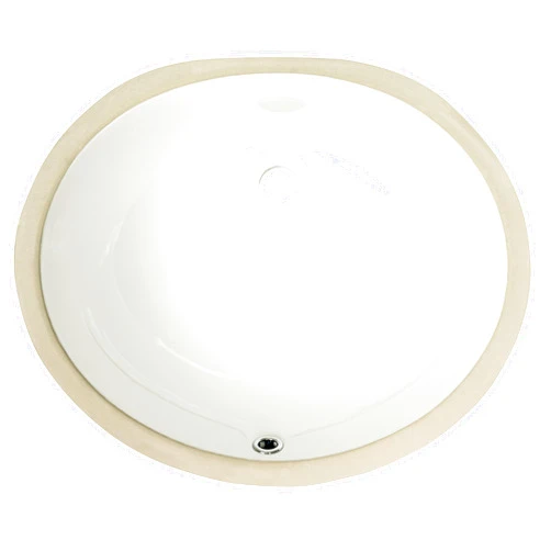 MSI 17 inch x 14 inch Oval Porcelain Ceramic Undermount Bathroom Vanity Vessel Sink, White
