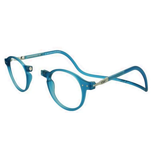 Clic Magnetic Reading Glasses for Men or Women, Computer Readers, Brooklyn (S-M, Jean Blue, 2.50 Magnification)