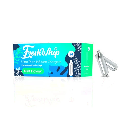 FreshWhip Mint Infusion 24pks Whipped Cream Chargers - Food-Grade Culinary Gas Cartridges - Pure, Compatible with Standard Cream Dispensers - 600 Cream Chargers for Perfect Drinks and Cocktails (600)