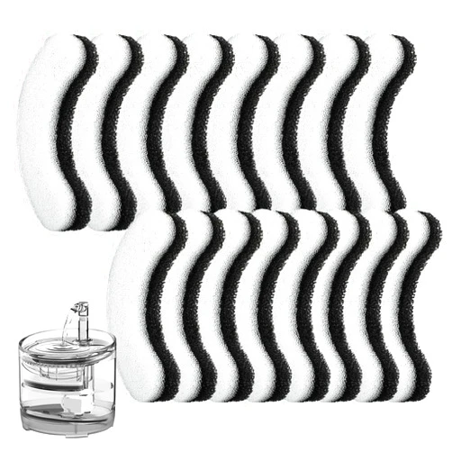 YASUOA Cat Water Fountain Filters，16 Pack Water Fountain Filters Replacement for Cat，Water Fountain Fit for Clear Fountain Perfect for NPET WF050 & WF100，Dog Dispenser (16PCS)