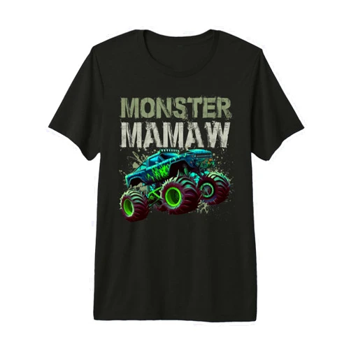 Monster Truck Family Mamaw Apparel Mother's Day Monster Truck Mamaw Family Matching Monster Truck Lovers Premium Tri-Blend T-Shirt