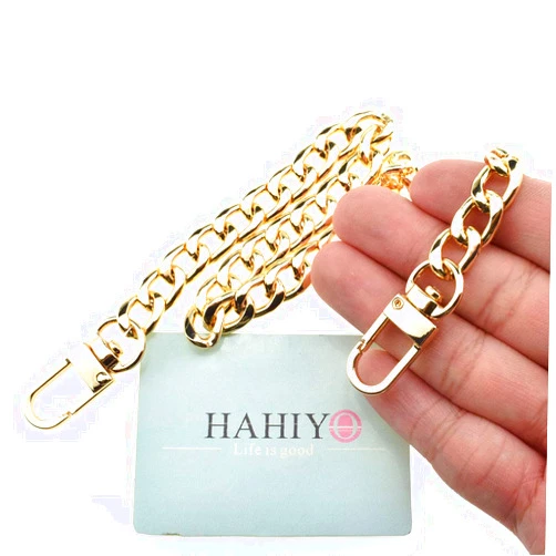 HAHIYO Purse Chain Strap Length 15.7 inches SPOT-ON Gold for Shoulder Cross Body Sling Purse Handbag Clutch Replacement Strap Comfortable Flat 0.4” Wide Enough 2.4mm Extra Thick Metal Strap 1 Pack