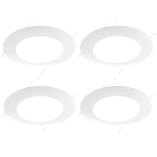 Four-Bros Lighting Four Bros 6 inch Recessed Ceiling Shower Trim with Frosted Albalite Lens Light Cover (White), 4 Pack