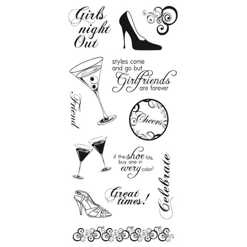 Fiskars 4-Inch-by-8-Inch Clear Stamp, Girls Night