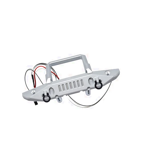 GPM Racing GPM 15Pc Set Upgrades Aluminium Front Bumper with D-Rings for 1/6 4WD SCX6 Jeep Jlu Wrangler (AXI05000) & 1/6 4WD SCX6 Trial Honcho (AXI05001) RC Cars (Silver)