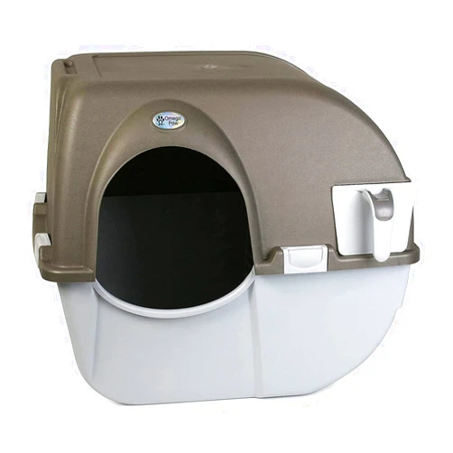 Omega Paw Roll 'n Clean Self Cleaning Litter Box Regular Size Generation 5, Grey (NRA15-V5.0) for Cats up to 12 lbs