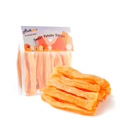ASMPET Sweet Potato Dog Treats, Healthy Natural Low Fat Grain Free Treats, Gluten Free Vegetarian Snack Gift for Small Medium & Large Dogs, Vegan Dog Chews 10.6 oz