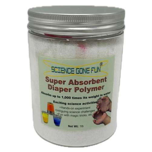 Science Gone Fun Sodium Polyacrylate Powder Super Absorbent Polymer Bulk (1 Pound jar)