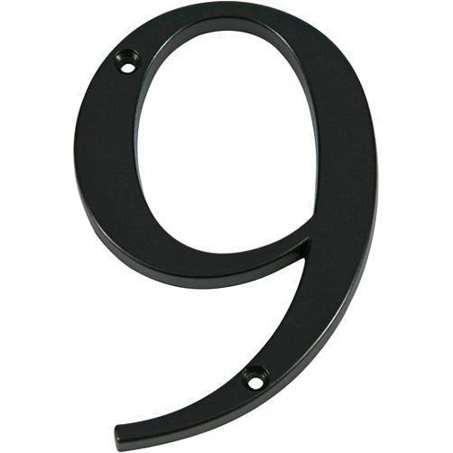 Distinctions 843149 Black Flush-Mount 4-Inch House Number 9