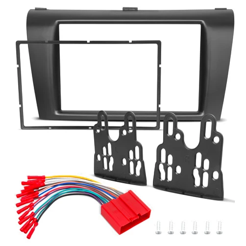 NuIth Double DIN Radio Dash Kit W/Radio Wire Harness for Mazda 3 2004-2009, Double Din Installation Multi Kit, Car Stereo Install Kit for Aftermarket Radio Mounting