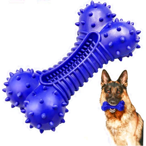 Doudele Dog Toys for Aggressive Chewers Tough Dog Chew Toys for Large Medium Dogs Breed Natural Rubber Spring Texture Pattern (Bend)