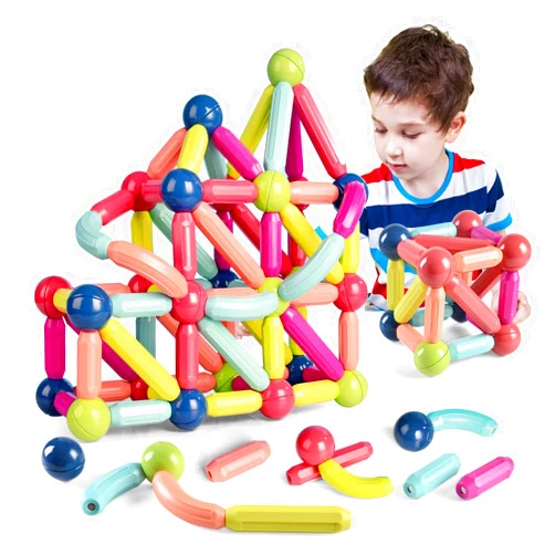 Jofarstep Magnetic Balls and Rods Set, Magnetic Building Set, Magnetic Balls and Sticks - Featuring Safe, Extra-Strong, Montessori Toys STEM Stacking Toys for Boys & Girls 3+ (42 PCS)