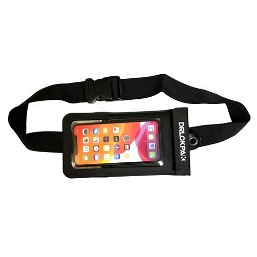 DRLOKPAK surfing waterproof Waist pouch Crossbody Chest Bag Fanny Pack Snorkeling Swimming Bag Beach Floating Dry Phone case holder (Black)
