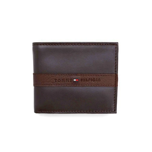 Tommy Hilfiger Men's Leather Slim Bifold Wallet With Coin Pocket