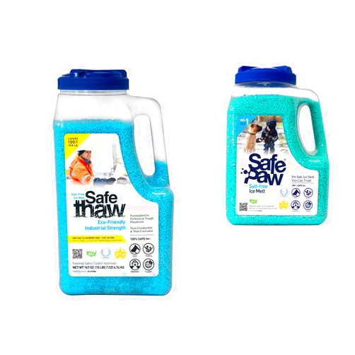 Safe Paw & Safe Thaw Combo for Ice Melt, 100% Safe for Pet People Property & Planet, Salt & Chloride Free, No Concrete Damage, Fast Acting Formula (8lbs+10 lbs - Jug)