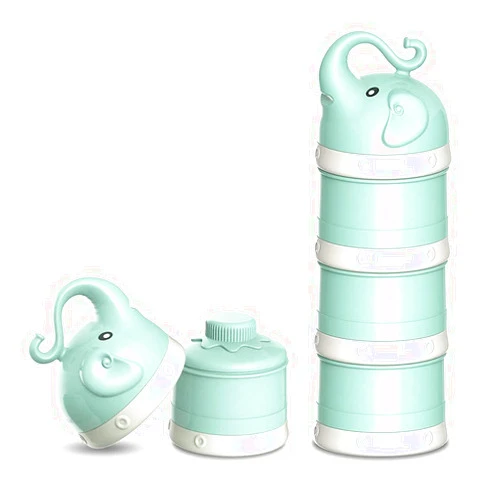 WORGATE Baby Milk Powder Formula Dispenser,Large Capacity，Non-Spill Twist-Lock Stackable Milk Powder Formula Container and Snack Storage for Travel,Powder Leakage Free,BPA Free,3 Compartment，GREEN
