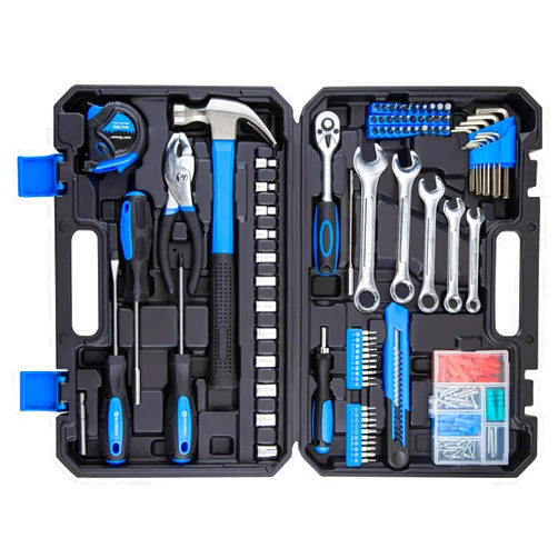 CARTMAN 180 Piece Socket Wrench Auto Repair Tool Combination Package Mixed Tool Set Hand Tool Kit with Plastic Toolbox Storage Case