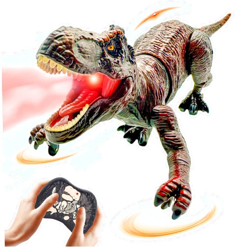 Moskiddo Remote Control Dinosaur Toys for Kids 3-5, 5-7, 8-12, 10-12, Electronic RC T Rex Dino Robot Toy for Boys, Top Christmas & Birthday Gifts for 6 7 8 9 10 11 & 12 Year Old Boys (Color: Brown)