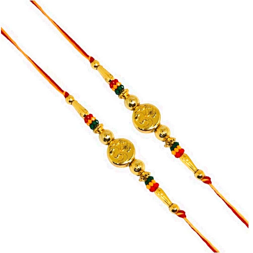 Khandekar (with device of K) Set of Two Rakhi, Rakhi for Brother, Om Design Rakhi thread, Raksha bandhan Gift for your Brother, Vary Color And Multi Design