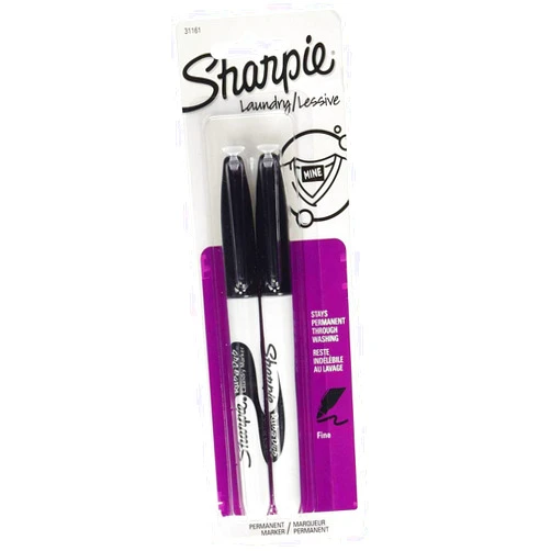 Sharpie Rub-a-Dub Permanent Marker, Fine Point, Black Ink, 2-Count