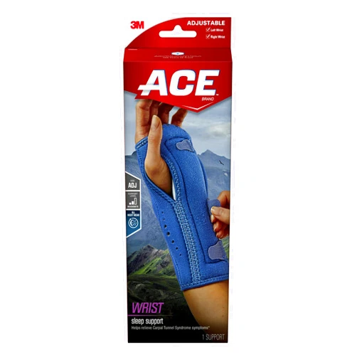 ACE Night Wrist Sleep Support, Adjustable, Blue, Helps Provide Relief from Symptoms of Carpal Tunnel Syndrome, and other Wrist Injuries