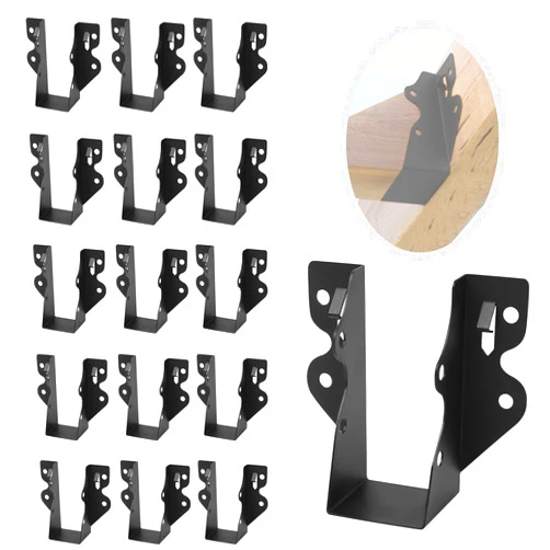 XIHUWZ 16 Pcs 2x4 Joist Hanger , Black Powder-Coated, Rafter Hurricane Tie Brackets Truss Hanger Tie Brackets for Floor Deck and Ceiling Trusses