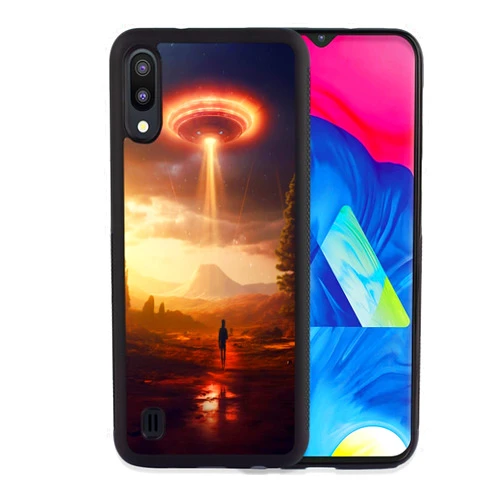 DeweiDirect Phone Case for Samsung Galaxy M01 M10 M11 M12 M14 5G M20 M21S M22 M23 5G with UFO-BO714 Black Slim Rubber Frame