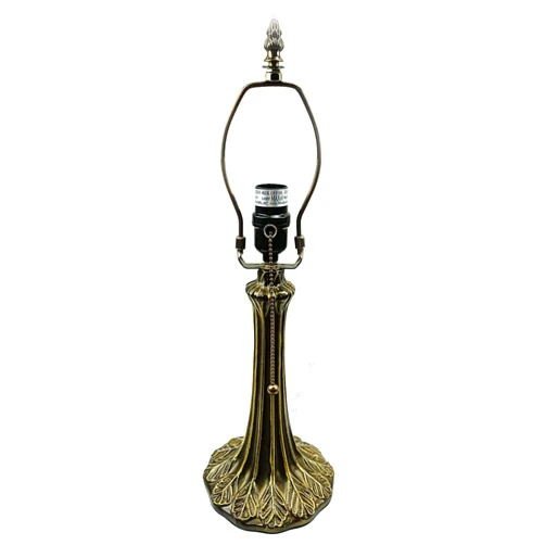 NADUOXRK Tiffany Lamp Holder, Lamp Base, Antique Brass, Alloy, 1-Zipper Lamp Socket,Button Switch Wire, NA0013