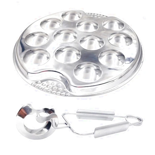 OFFSCH 12-Hole Stainless Steel Snail Plate Set Escargot Dish for Kitchen Cooking for Serving Snails Conch and Seafood