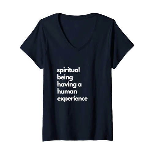 Spiritualcare.co Womens Spiritual Being Having A Human Experience | Mystic Empath V-Neck T-Shirt