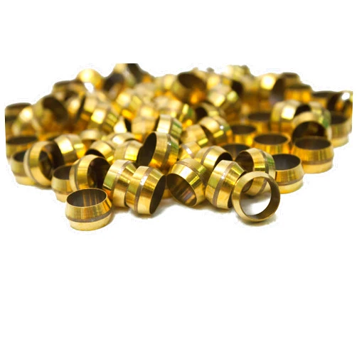 LTWFITTING 3/8-Inch Brass Compression Sleeves Ferrels,Brass Compression Fitting(Pack of 50)