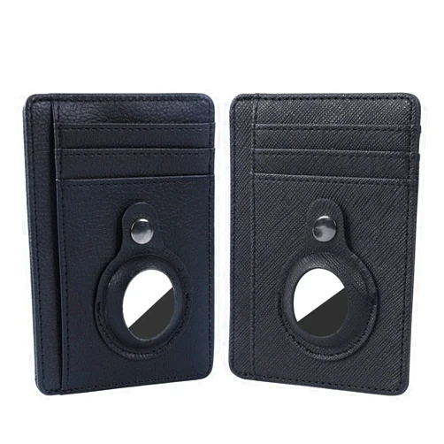 Napal Swiss Set of 2 Slim Minimalist Front Pocket Apple Air AirtTag Wallet with Built-in Case Holder for Men