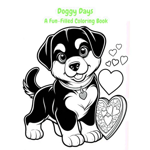 By Angela Perez (Author) Doggy Days: A Fun-Filled Coloring Book
