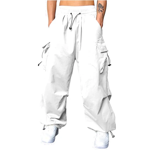 JMIERR Men's Baggy Cargo Pants Trendy Casual Parachute Pant Loose Fit Harem Joggers with Pockets for Streetwear