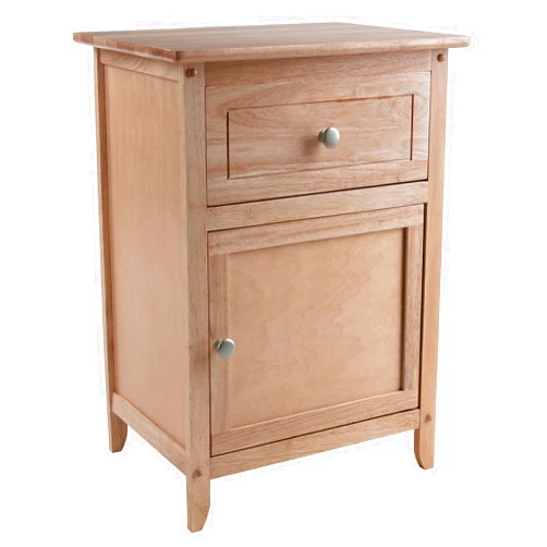 Winsome 25 x 18.9 x 14.96-Inch Composite Wood End/Night Table with Satine Nickel Knob, Natural (81115)