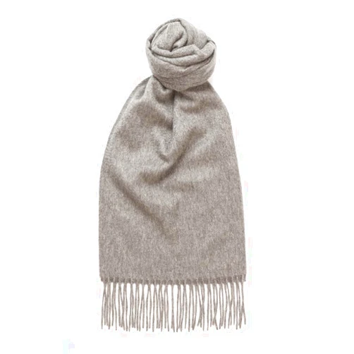 Glen Isla 100% Cashmere Scarf Plain Gray - Made In Scotland