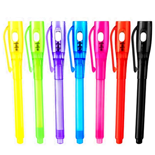 EODVICS Invisible Ink Pens, Upgraded Spy Invisible Ink Pen with UV Light Magic Marker for Secret Message and Kids Christmas Goodies Bags Toy (7pcs)