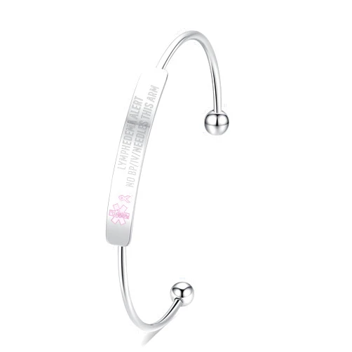 LinnaLove Stylish medical alert bangle bracelets for women with Free Custom Engraving
