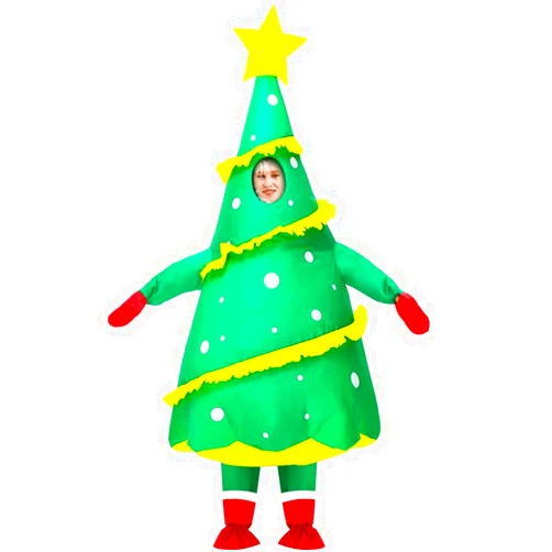 JUROSAICA Inflatable Christmas Tree Costume Blow Up Costumes for Women Men Holiday Vacation Inflatable Costume Adult Party Cosplay Suits Outfit