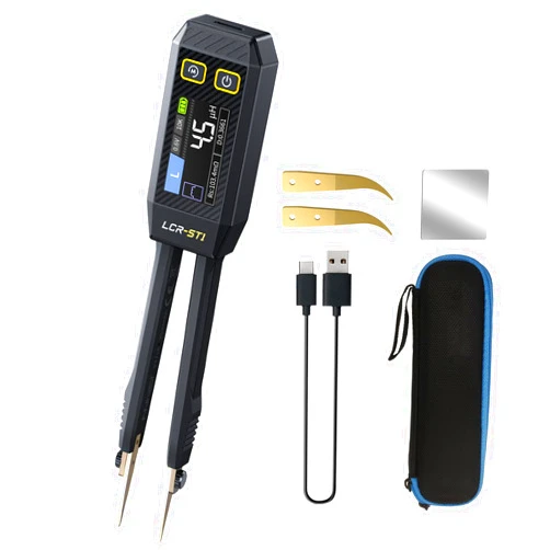 WESTOBiG 【FNRSI Upgraded Version LCR-ST1 】 LCR Meter Tester, Mini Smart LCR Tester, SMD Tester, ESR Meter, 100Hz, 1kHz, and 10kHz Resistance Capacitance Inductance Continuity Diodes Tester Measurement Tools