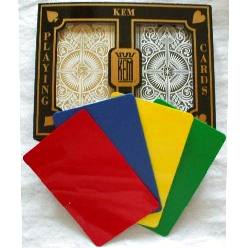 Kem Playing Cards 2 Free Cut Cards + KEM Arrow Black Gold Playing Cards Bridge Size Jumbo Index