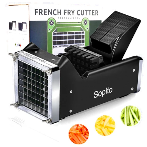 Sopito Potato Cutter, Sopito Home Made French Fry Cutter with 1/2 Inch Stainless Steel Blade Great for Potatoes Carrots Cucumbers