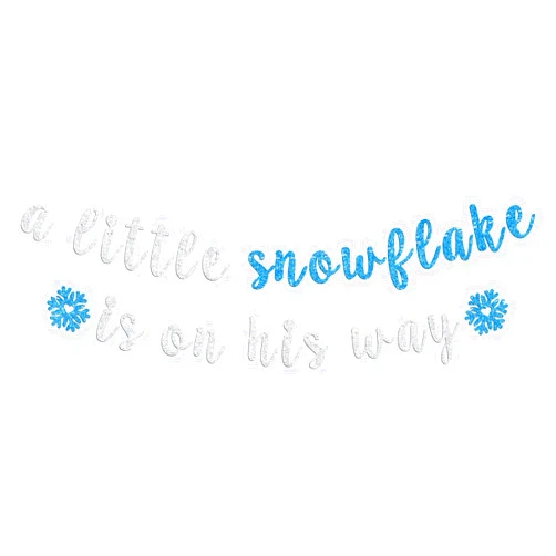 RLXPT A Little Snowflake is on His Way Banner, Little Snowflake Baby Shower Decorations, Winter Wonderland, Frozen Snowflake Christmas Baby Shower/Gender Reveal Party Decoration Supplies for Baby Boy