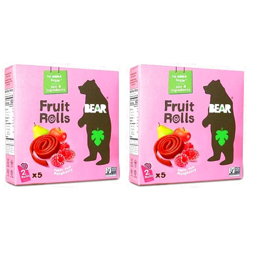 Bear Yoyo Fruit Roll Raspberry Multipack, 3.5 oz (Pack of 2)
