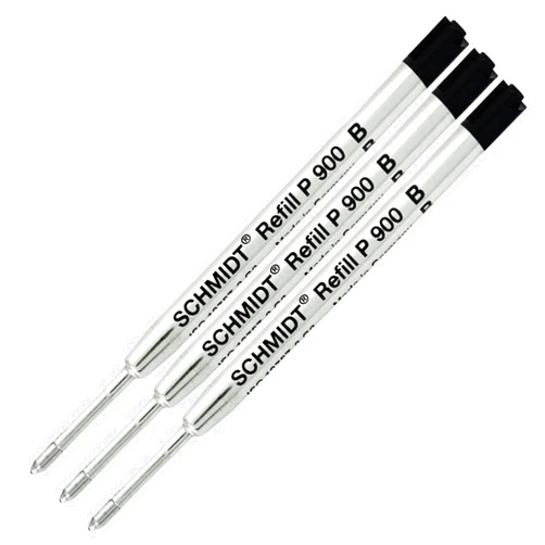 Lanier Pens Lanier Combo Pack - 3 Pack - Schmidt P900 B Parker Style Ballpoint Refill Black Ink Broad Tip
