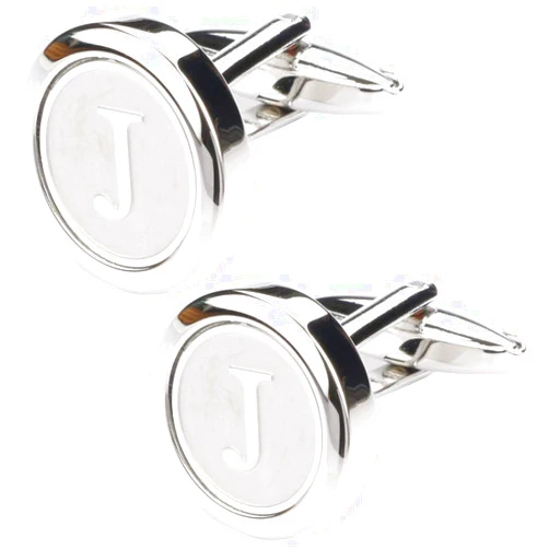 Dannyshi Mens Classic Stainless Steel Initial Cufflinks 26 Alphabet Initial Letter Cufflinks Business Wedding Shirts A-Z